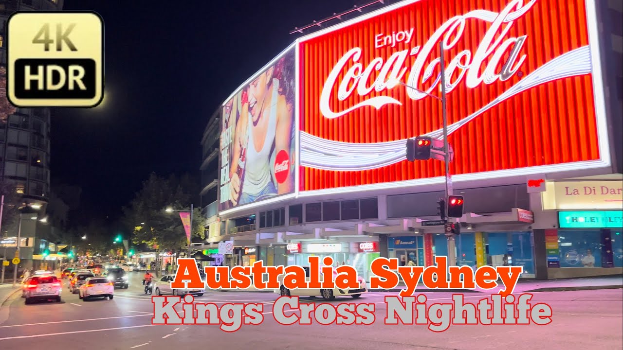 Sydney Australia[4K HDR Night Walk]The Coca-Cola sign is an iconic landmark of Kings Cross 