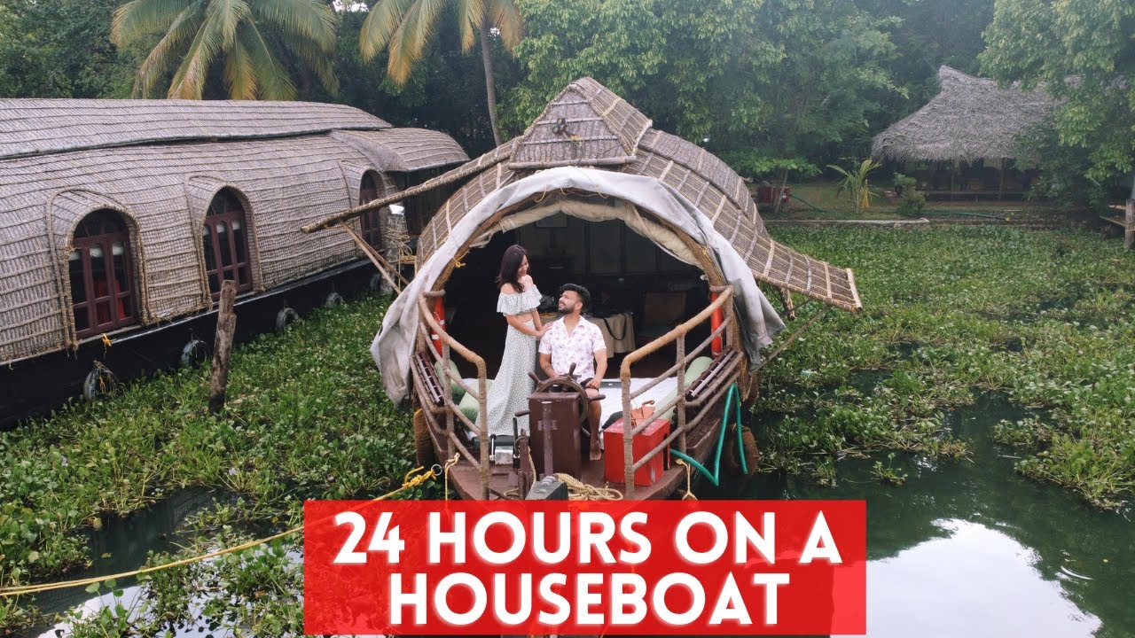 24 HOURS on a HOUSEBOAT in KERALA ⛵