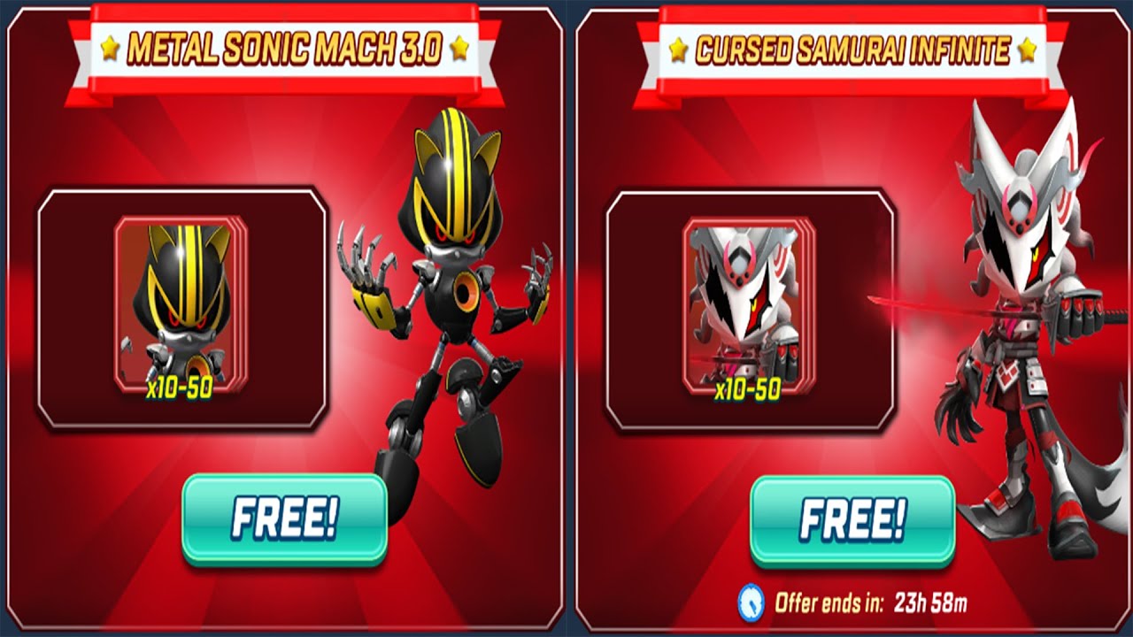 Sonic Forces Speed ​​Battle - Бесплатные карты для прохождения Metal Sonic Mach 3.0 и Cursed Samu...