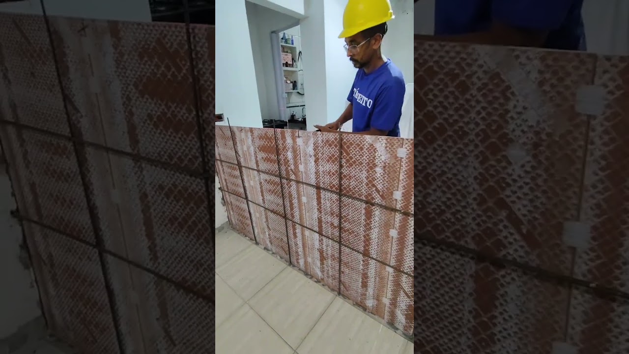 balcão Mini dispensa com sanca e torre de nichos feito com revestimento comum parte 1