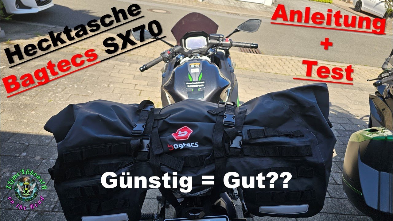 🏍Motorrad: Universal Hecktasche Bagtecs SX70 u.a für die Ninja 650, Test + Befestigung am Bike👌