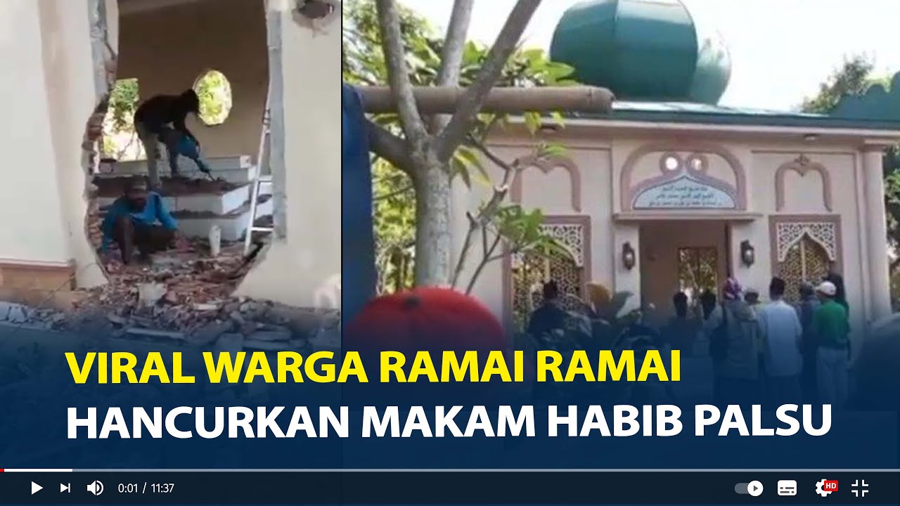 Viral Warga Ramai ramai Hancurkan Makam Habib Palsu di Kabupaten Pemalang