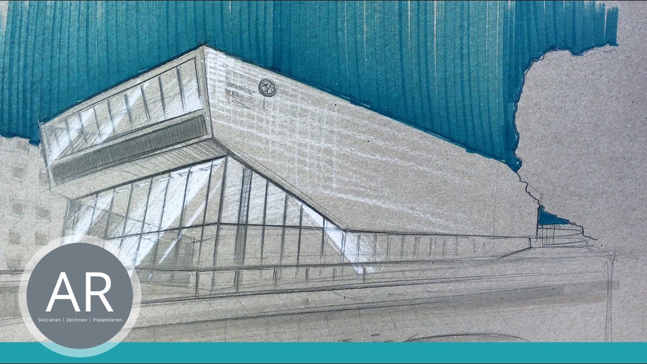 Architektur-Zeichnungen. H&auml;user richtig perspektivisch zeichnen lernen. Mappenkurs Architektur