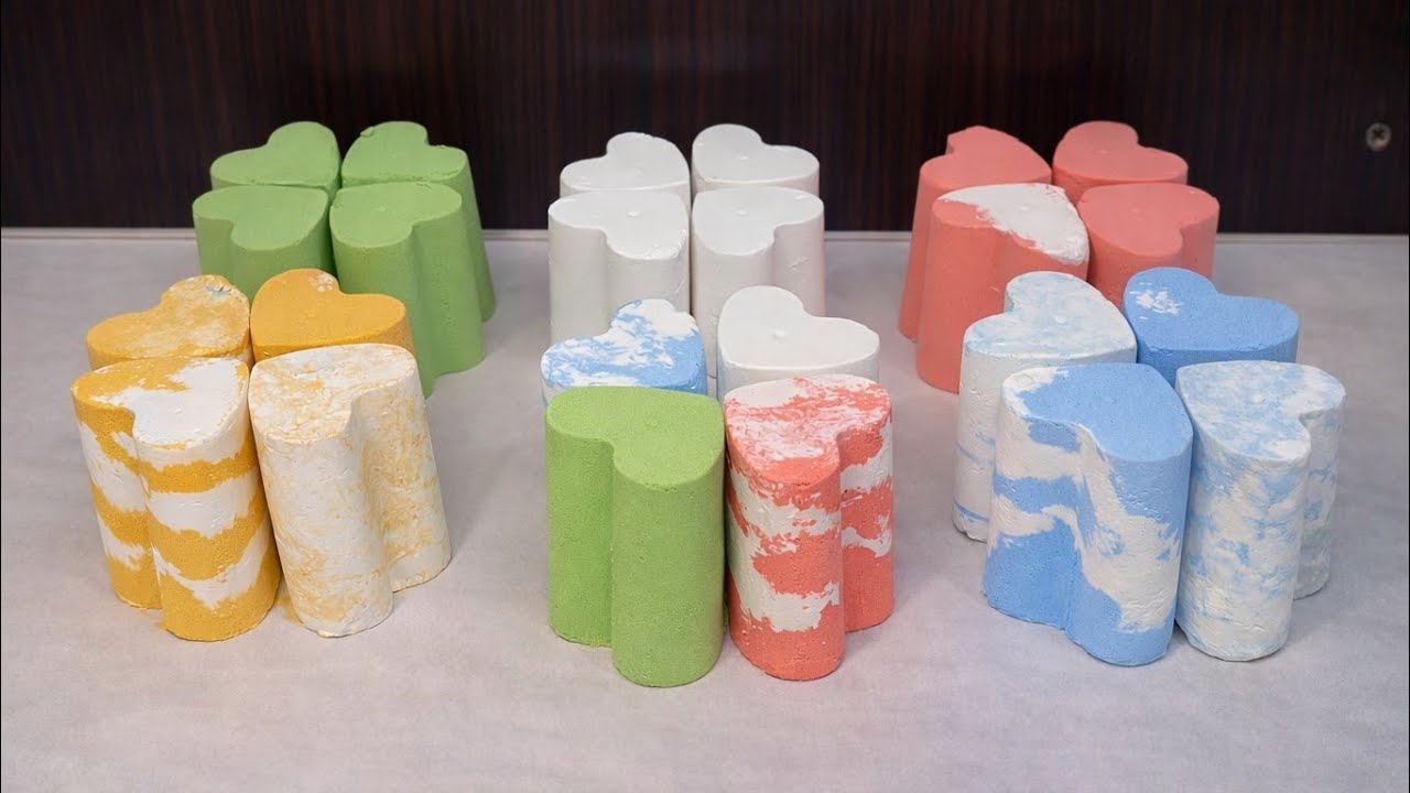 ASMR curnchy baking soda | pastel baking soda Asmr | New shapes holiday Rainbow🌈colorful cursh Asmr 