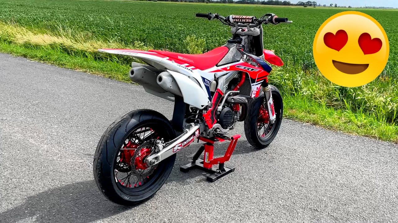 FINALLY, A SUPERMOTO! 😍 (REVEAL) Honda CRF450R Supermoto Build #3