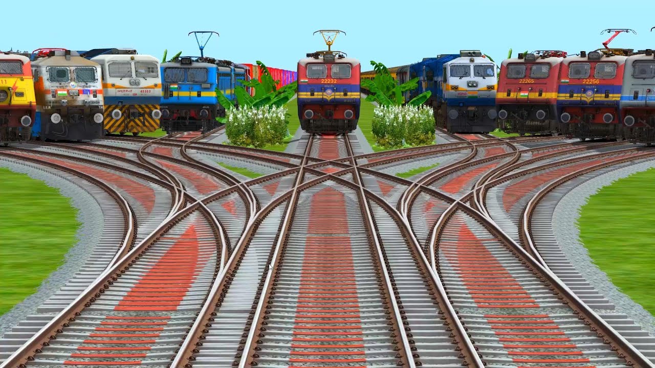 9 Indian Train Simulator Crossing At Bumpy CurvesRailroad Tracks-indian railways icf coaches