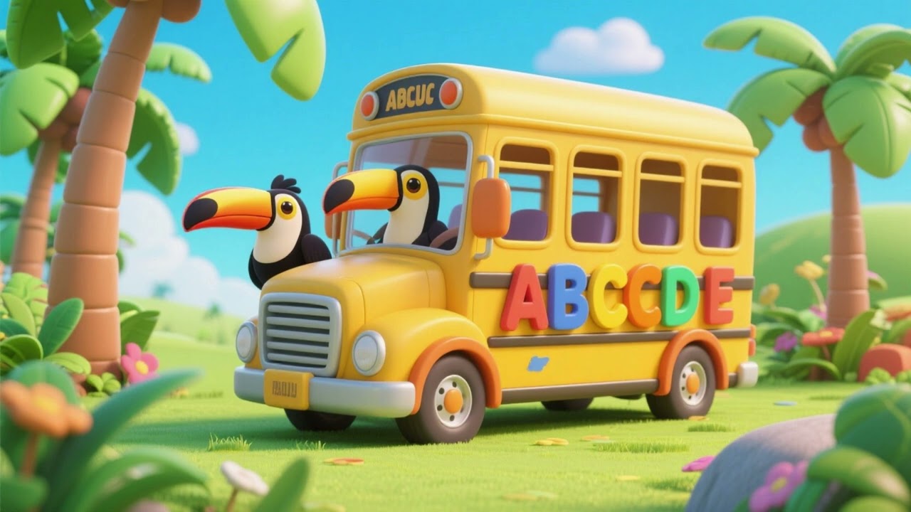 🦜 Toucan’s Tropical ABC Bus | Alphabet Nursery Rhymes for Kids 🎵