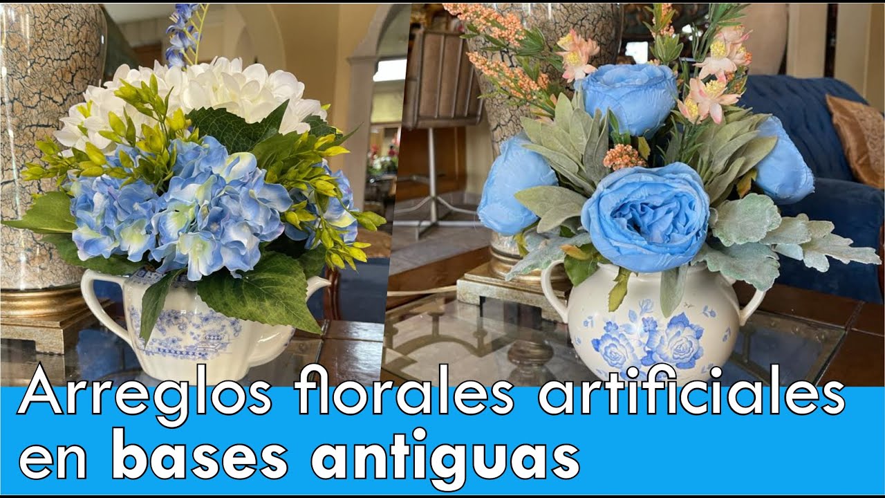 Aprende a hacer arreglos florales artificiales en bases antiguas