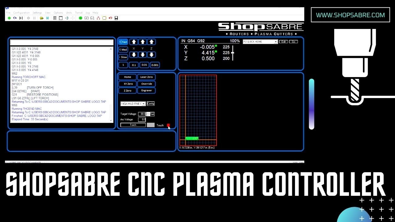 ShopSabre CNC - Plasma Control Functionality