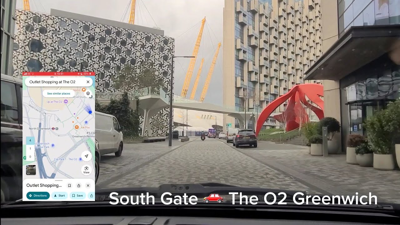Southgate to The O2 Greenwich,  drive in London
