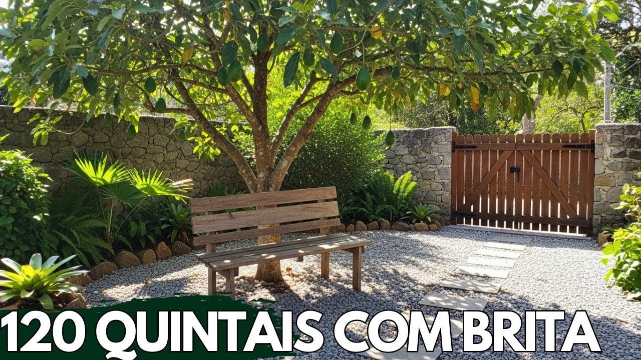 Quintal com Brita Dicas Baratas para um Espa&ccedil;o Bonito e Sem Manuten&ccedil;&atilde;o
