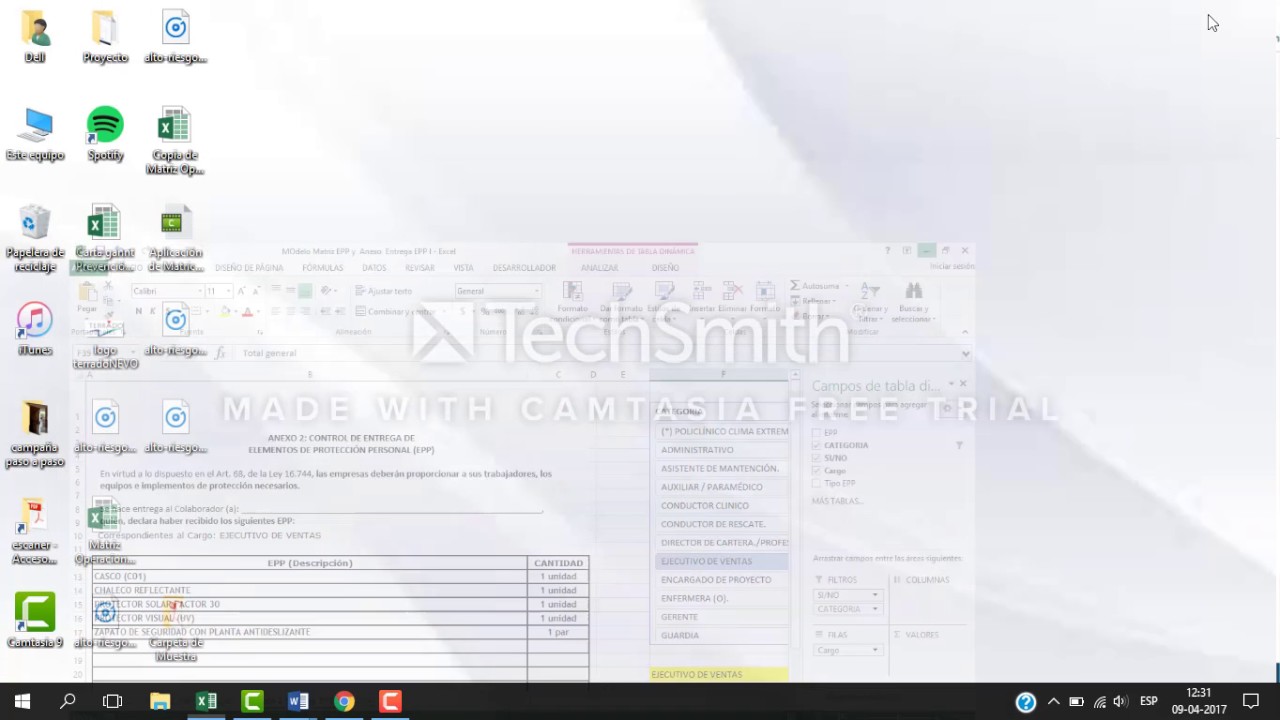 Matriz de EPP y Registro Actualizado al 2017 !