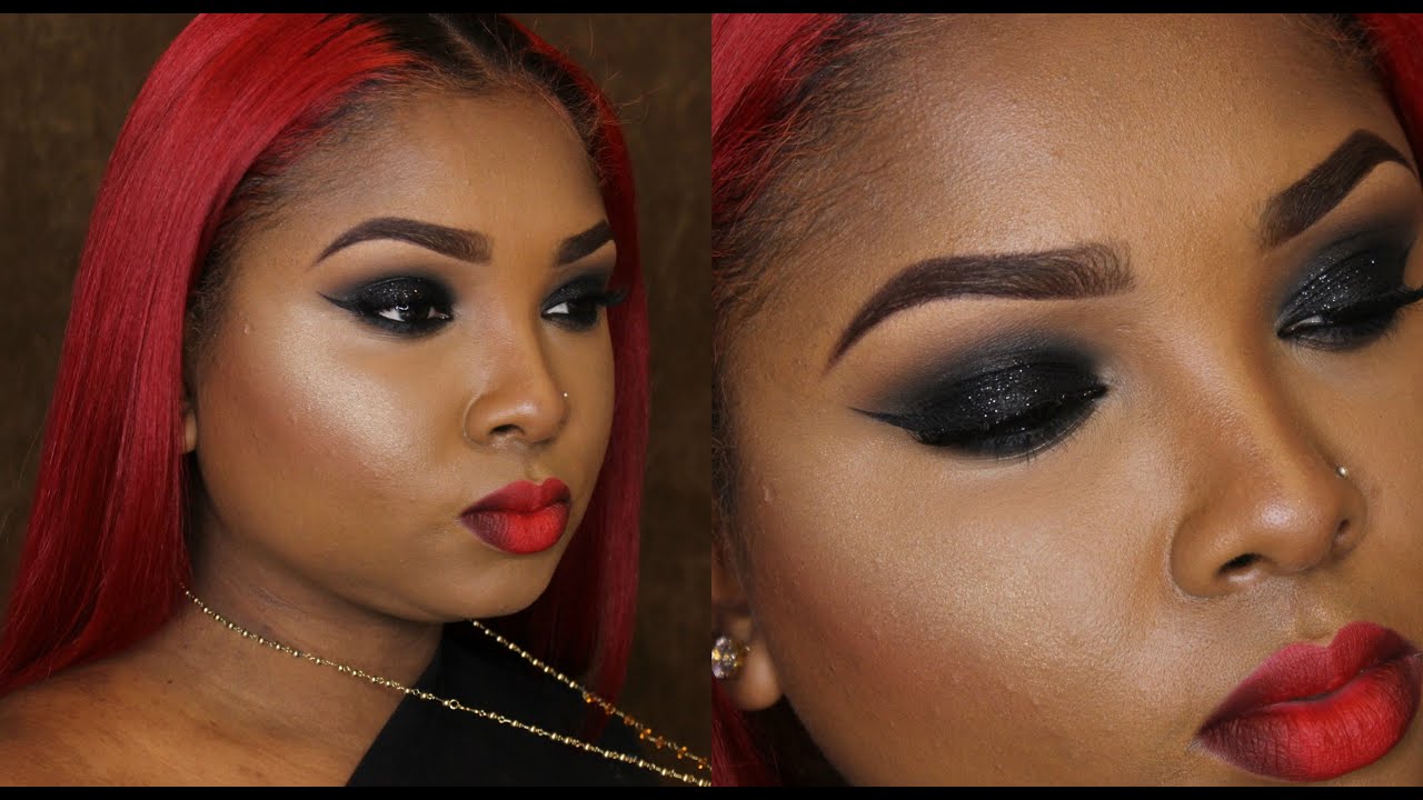 Black Glitter Smokey Eye - Full Face Tutorial