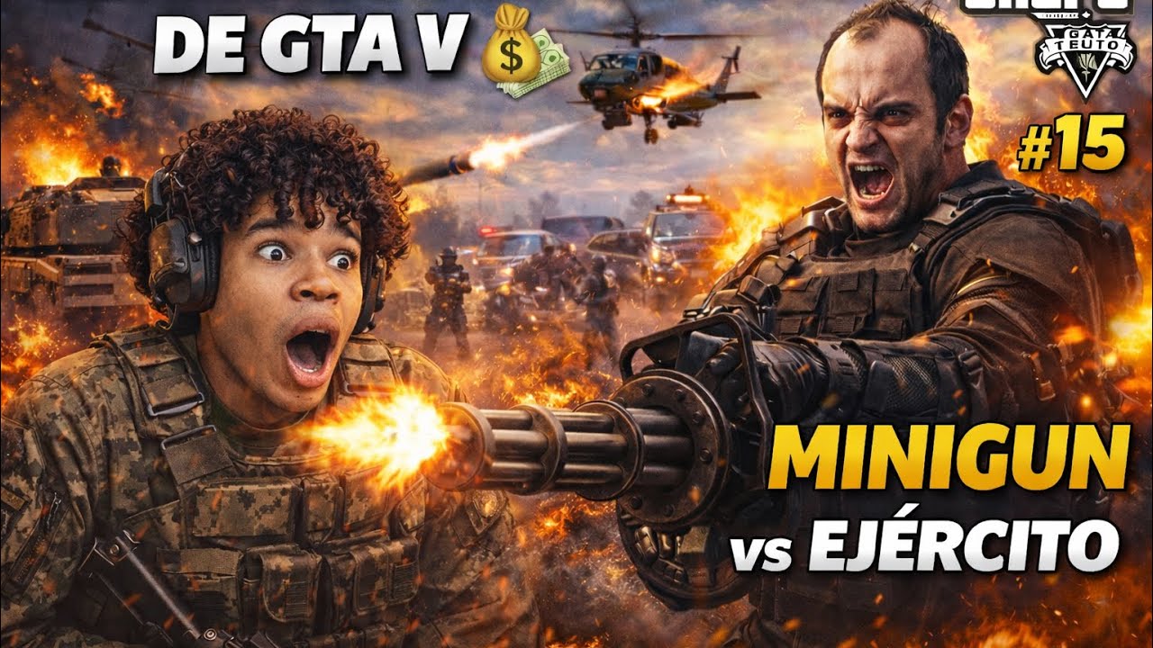 💥 EL ATRACO MÁS BRUTAL DE GTA V 💰🔥 | Trevor con MINIGUN vs Ejército 💥 | GTA V #15