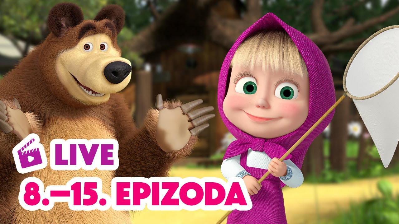 🔴 LIVE! Máša a Medvěd 🐻👧 Sledujeme 8. až 15. epizodu 😍🎬 Masha and the Bear