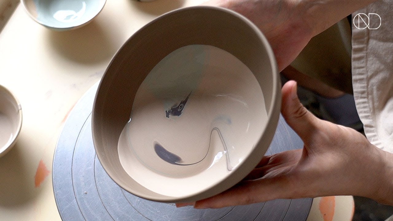 화장토로 만드는 마블링 도자기 그릇 : Making a Ceramic Marbled Bowl with Slip [ONDO STUDIO]