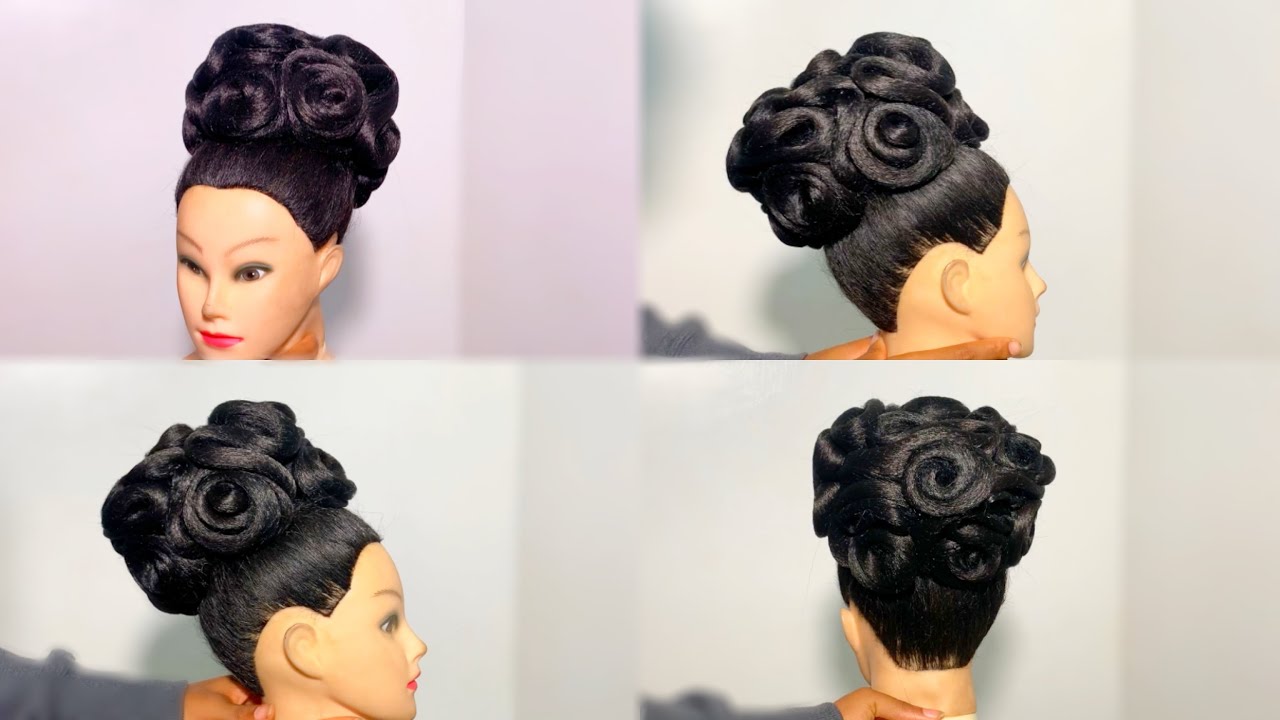 BRIDAL CREATIVE HAIRSTYLE| INVISIBLE NET UPDO| WEDDING BUN  #naturalhairstyles #bridalhairstyle