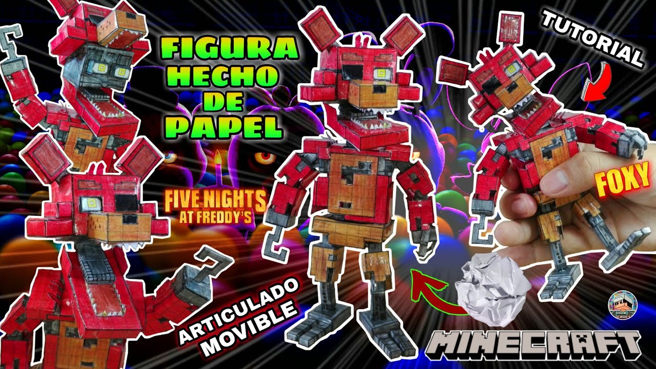 Как сделать Фокси в бумажной фигурке Minecraft Articulated Five Nights at Freddy's Papercraft