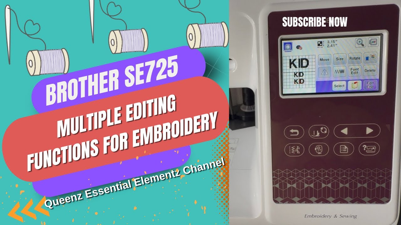 Brother SE725 Embroidery: Multiple Editing Functions You NEED to Know #brothersewingmachine 