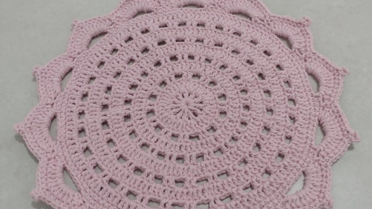 Passo a passo de Sousplat de crochê modelo coral fácil de fazer