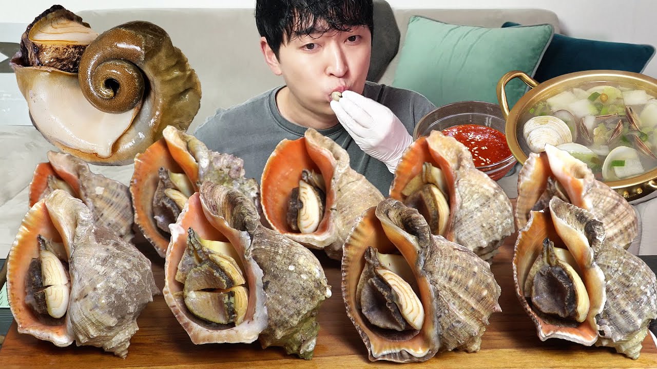 Большая и вкусная гигантская раковина! MUKBANG REALSOUND ASMR EATINGSHOW