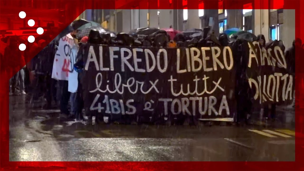 Bologna, corteo degli anarchici a sostegno di Alfredo Cospito e contro il 41 bis