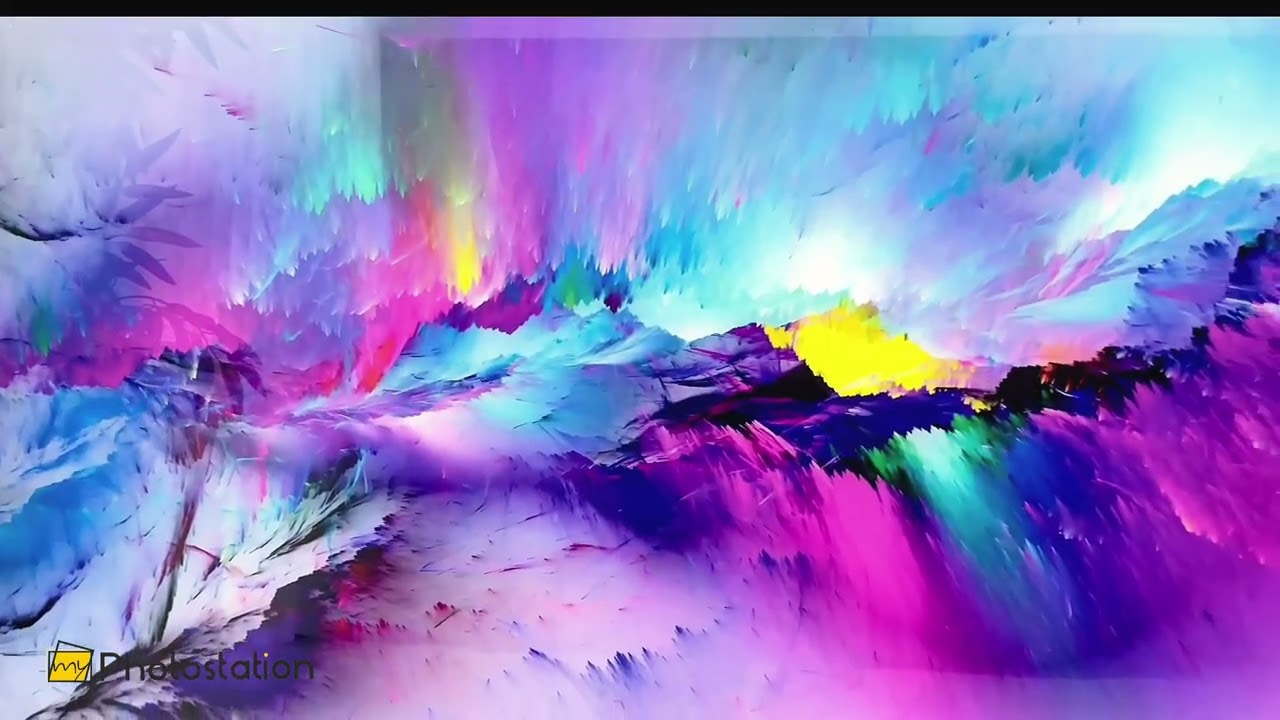Color Burst Abstract Wall Art – Bright Iridescent Glass Print