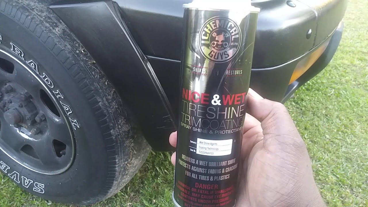 Chemical guys nice & wet trim & tire coating demo review on trim