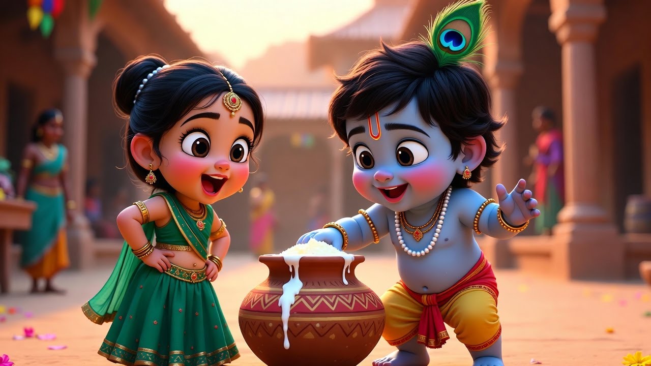 Achyutam Keshavam Krishna Damodaram अच्युतम केशवम | Popular Little Krishna Bhajan