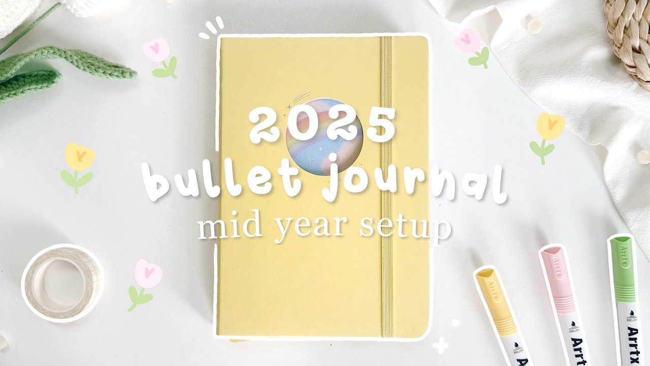 🌈 my 2025 mid year bullet journal setup // pastel and minimal setup
