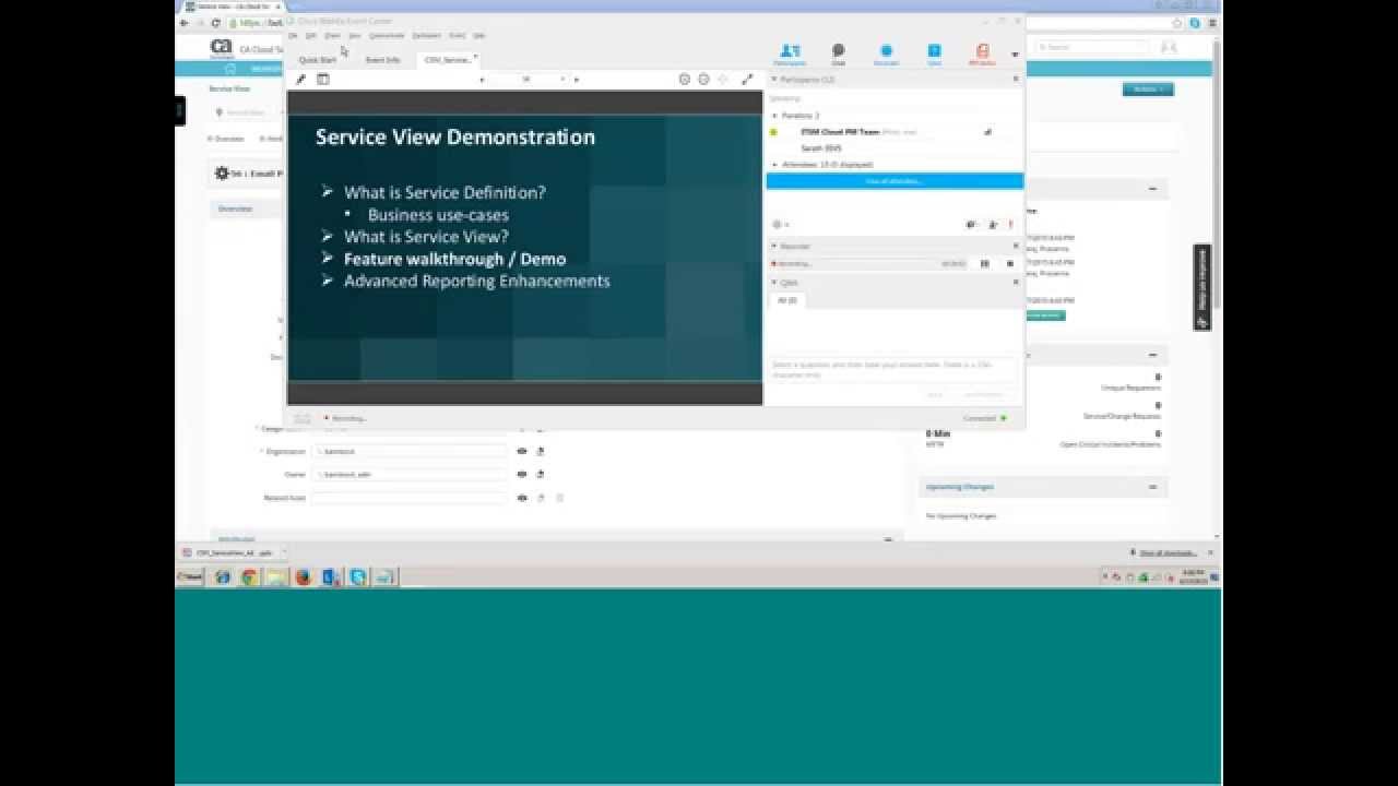 CA Cloud Service Management Deep Dive Webcast- Service View and Advanced Reporting Improvements