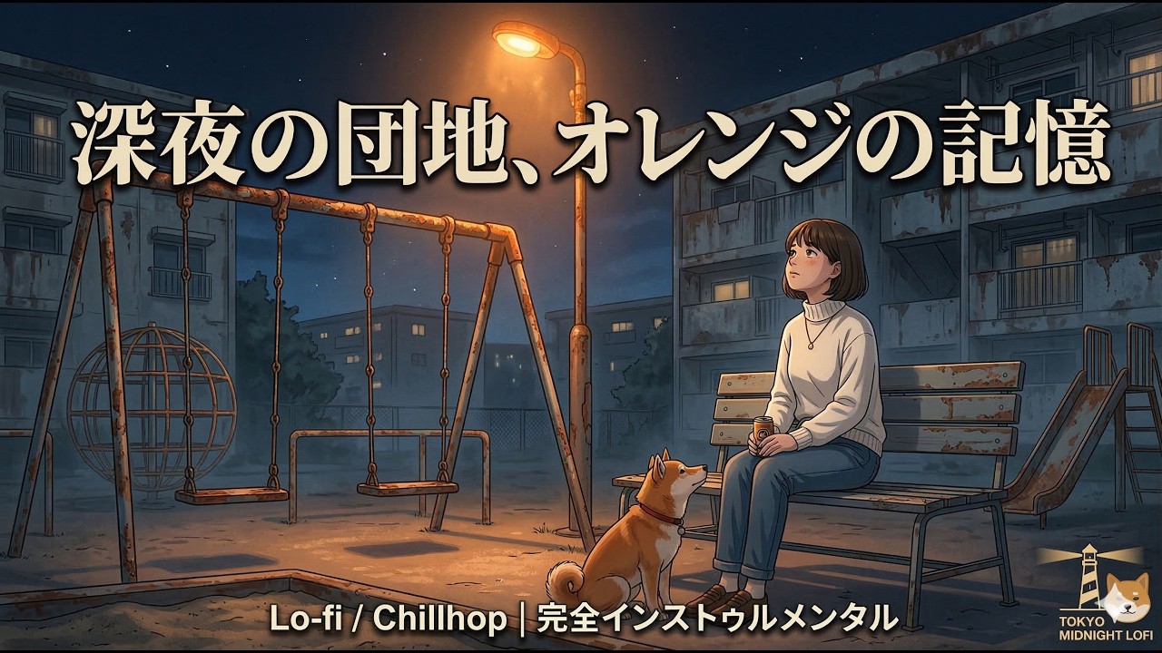 【睡眠・作業用BGM】オレンジ色の街灯と錆びたブランコ 🛝 深夜の団地で過ごすノスタルジックLo-fi【完全インストゥルメンタル】
