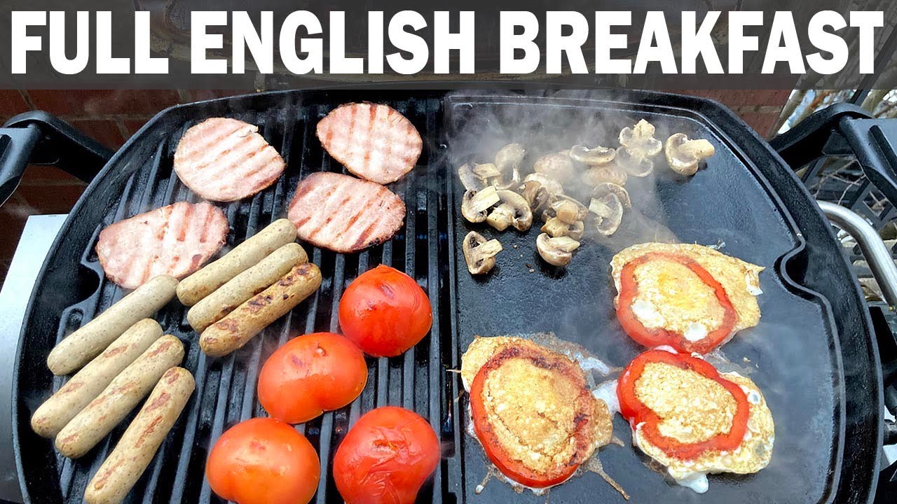 FULL ENGLISH BREAKFAST FRY-UP on the Weber Q and Griddle! Happy New Year!