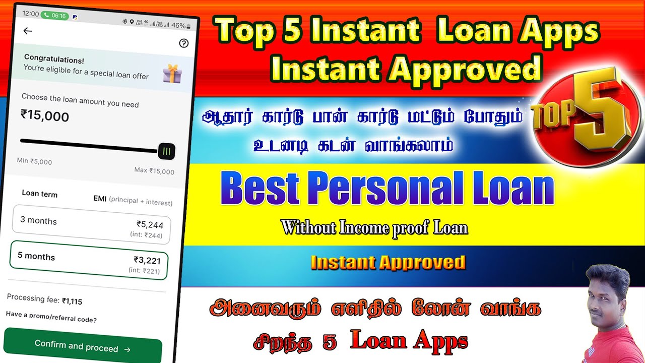 Top 5 Loan Apps without Income proof Instant Approved in Tamil@Tech and Technics