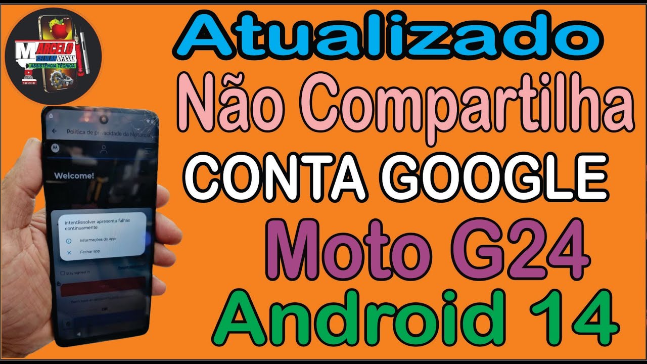Como Desbloquear Conta Google Moto G24 Android14 Quando Não Compartilha, Não Entra Nas Configuraçoes