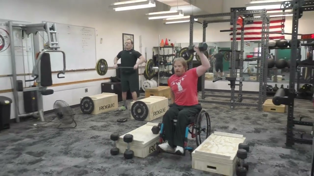 Daniel Schmitt, Chris Parnell & Bruce Froendt- Squat/Clean/Dip; Pulldown/Snatch/Dip; 5 Mile Handbike
