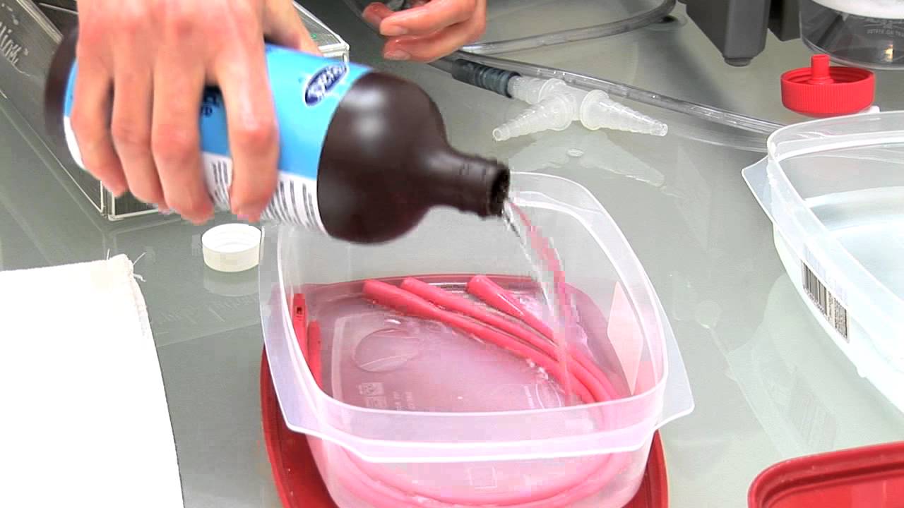 Cleaning Red Suction Catheters