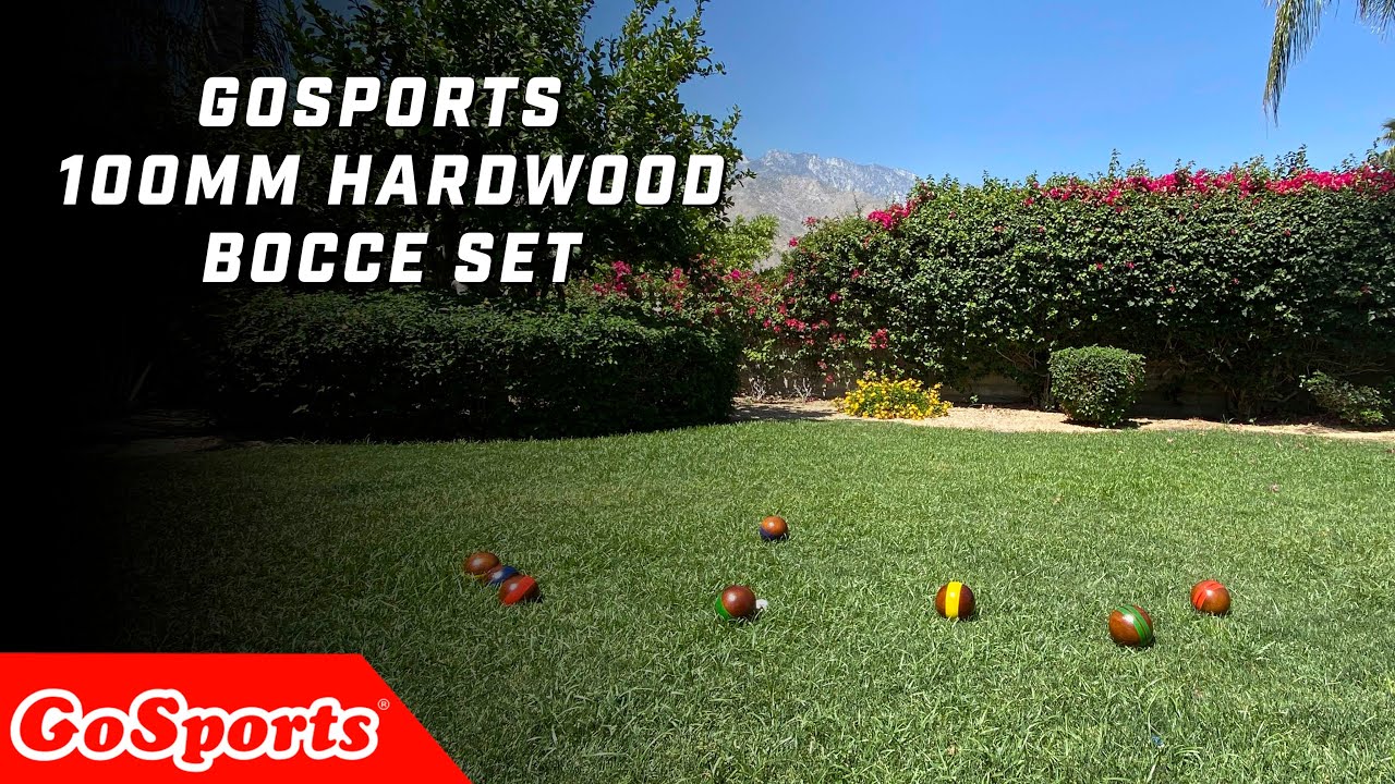 GoSports 100mm Hardwood Bocce Set with 8 Premium 12oz Wood Balls