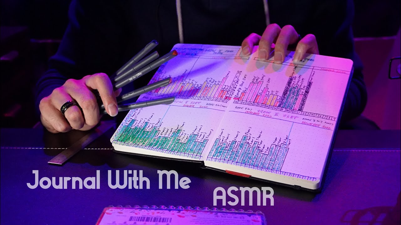 ASMR Writing Sounds Journal / Diary With Me  Male Whispers Tapping Scratching