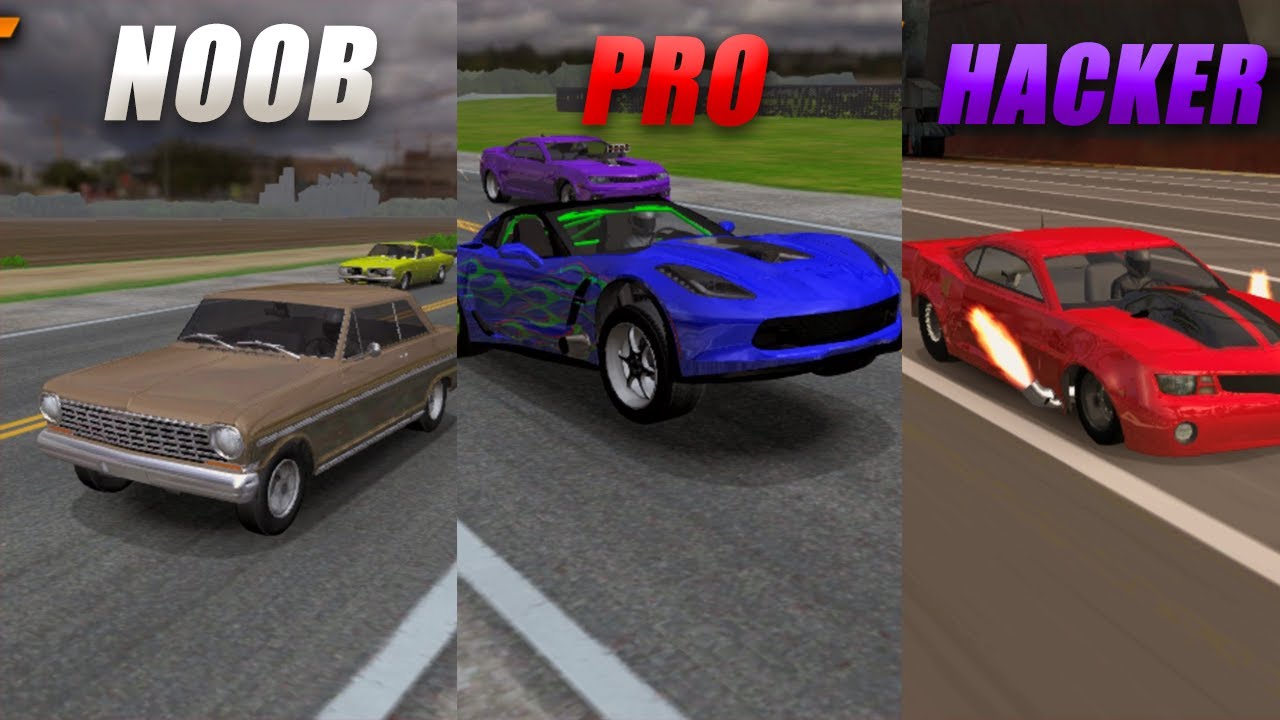 NOOB vs PRO vs HACKER - NO LIMIT DRAG RACING 2