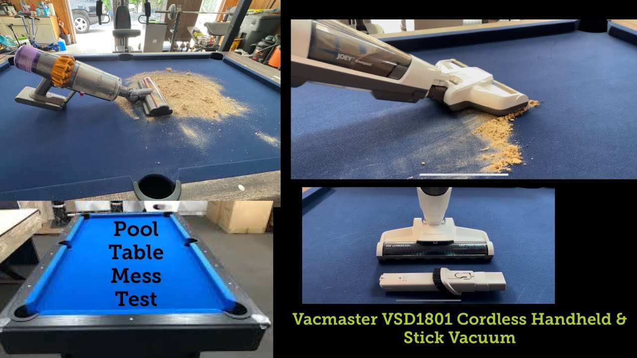 🎱Vacmaster Joey Compact & Dyson V15 \ Pool Table Mess Test 🎱