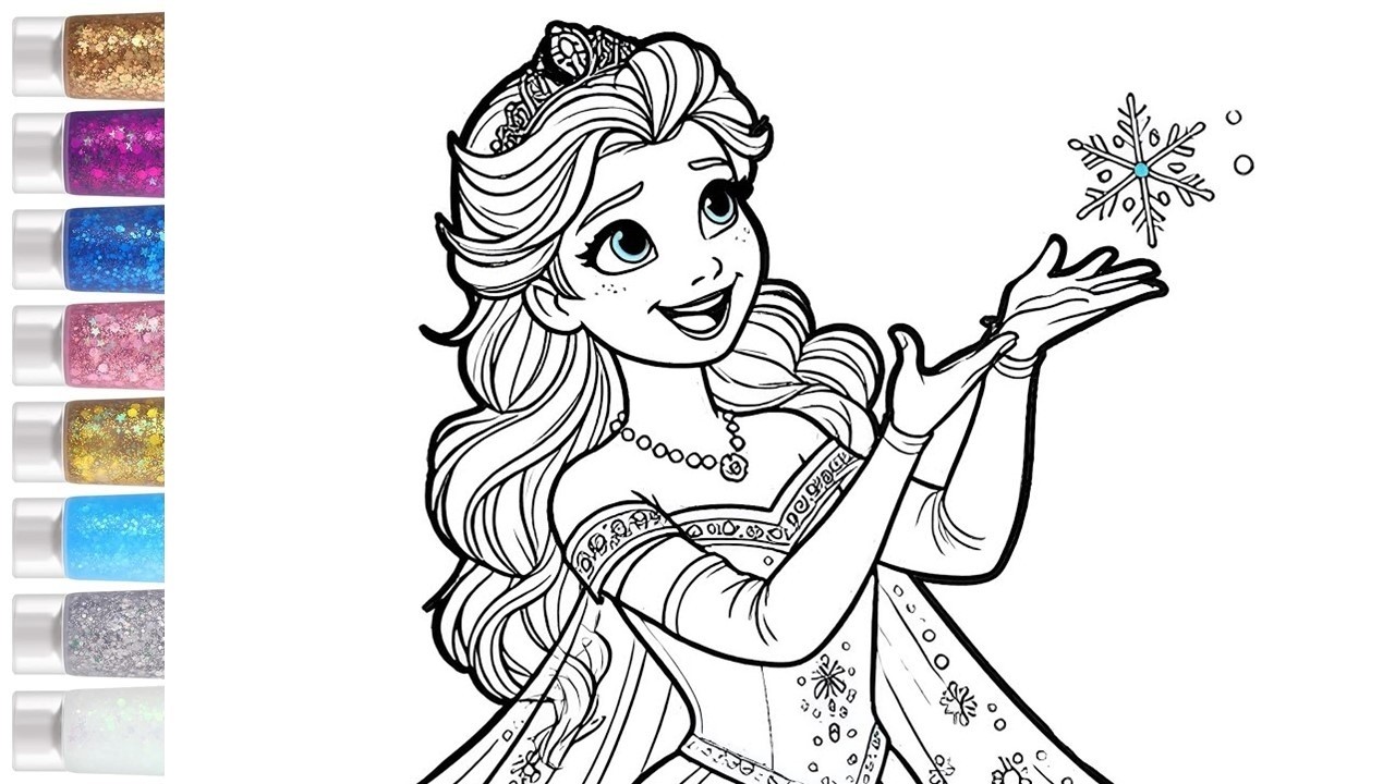 How To Draw Sweet Elsa Drawing Painting And Coloring For Kids And Toddlers | Let's Draw Together