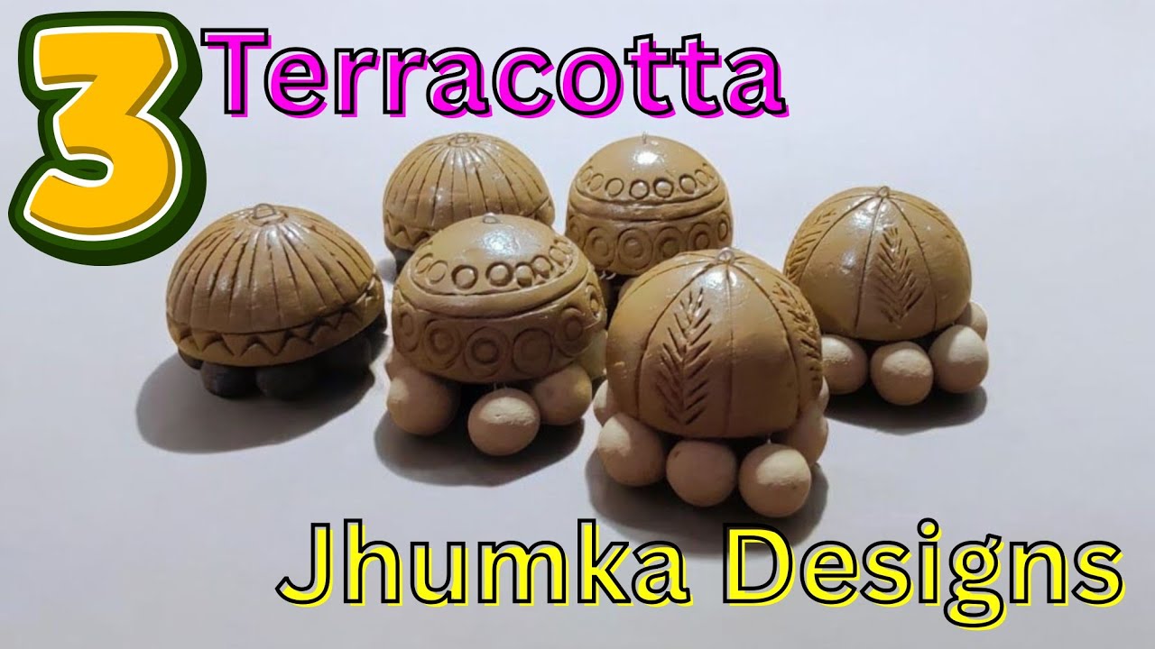 3 Terracotta Jhumka Designs✨For Beginners #terracottajewellery 