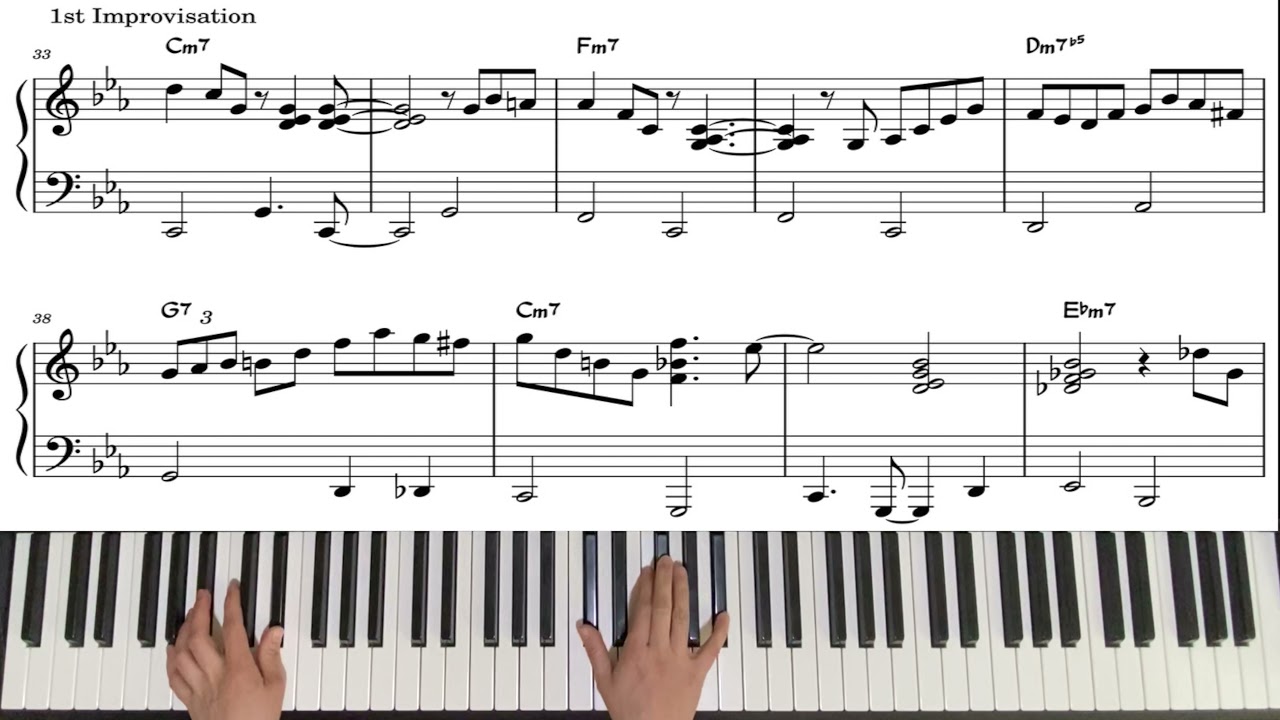 Blue Bossa solo piano| 재즈피아노| 보사노바 피아노 혼자치기 어렵지 않아요| 악보(sheet music)