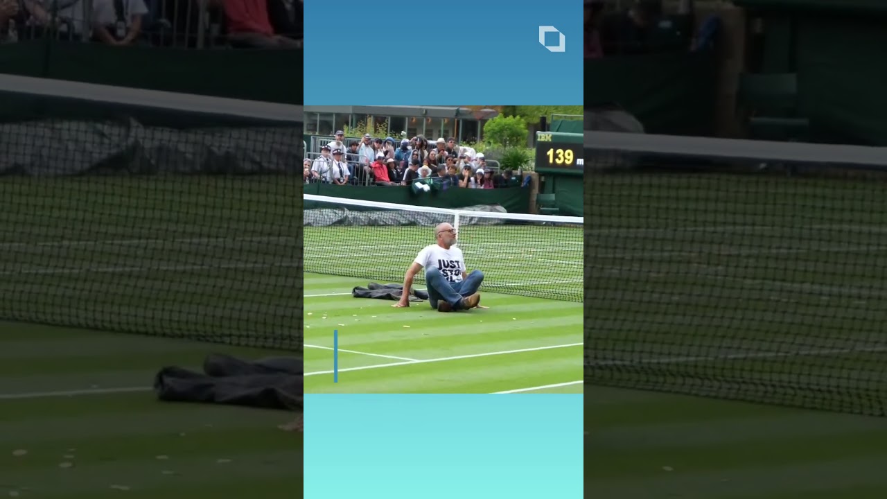 WATCH moment Just Stop Oil protesters disrupt play at Wimbledon