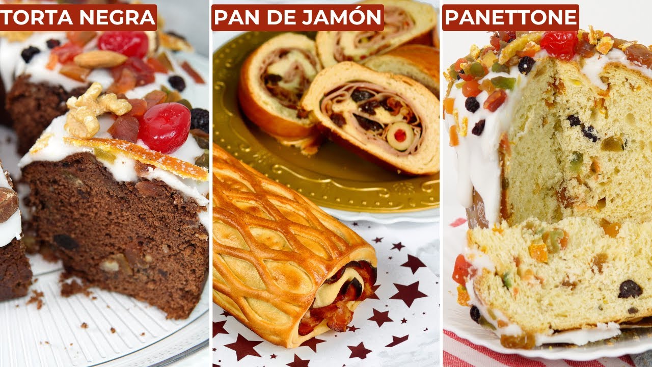 NUEVO CURSO DE RECETAS NAVIDEÑAS 🎄 | Pan de Jamón - Torta Envinada - Panettone