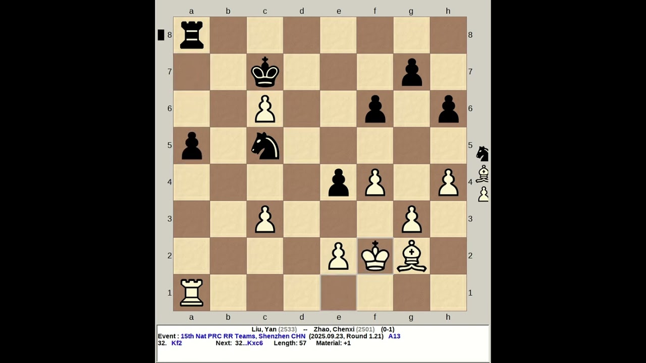 Liu, Yan vs Zhao, Chenxi | 15th National RR Men Chess 2025, Shenzhen China