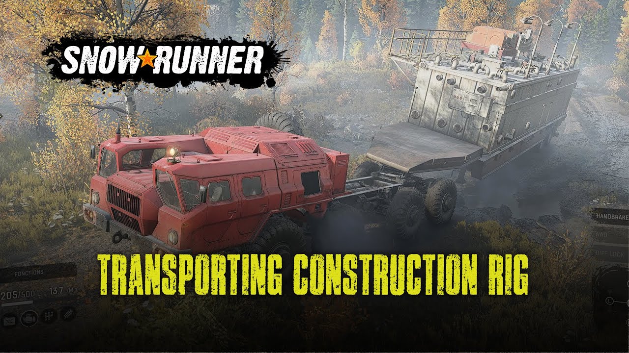 Transporting Heavy Machinery through deep forest | Snowrunner