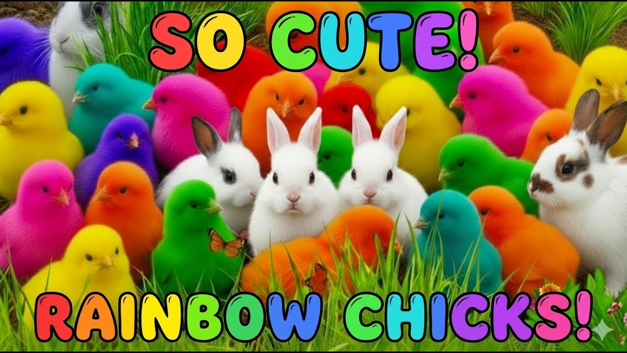 Colorful Baby Chicks 🌈 | Cute Rainbow Chickens for Relaxing & Smiling #SF2