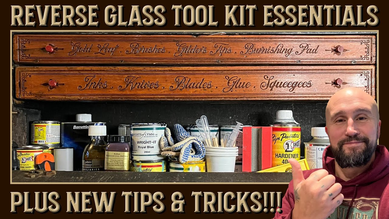 Tool Kit Essentials. Reverse Glass Sign Painting.